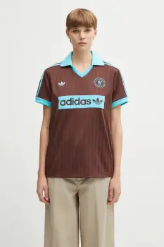 adidas Originals tricou Football Tee culoarea maro, JY3542 imagine