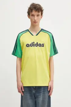adidas Originals tricou Jersey culoarea galben, cu imprimeu, JD0813 imagine