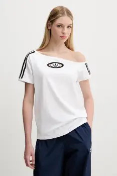 adidas Originals tricou Offshoulder Tee culoarea alb, KC8795 imagine