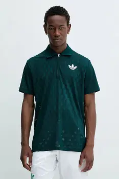 adidas Originals tricou polo Polo Pro culoarea verde, cu imprimeu, JY4848 imagine