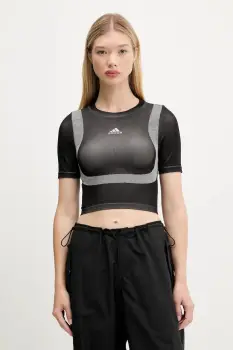 adidas Originals tricou Seamless Techfit Baby Tee culoarea negru, JV7159 imagine