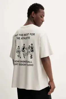 adidas Originals tricou Sport Design GFX culoarea bej, cu imprimeu, JW8621 imagine