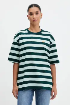 adidas Originals tricou Striped Ss Tee culoarea verde, KF2322 imagine