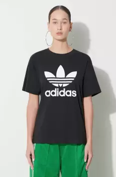 adidas Originals tricou Trefoil Tee femei, culoarea negru, IR9533 imagine