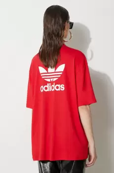adidas Originals tricou Trefoil Tee femei, culoarea rosu, IR8069 imagine