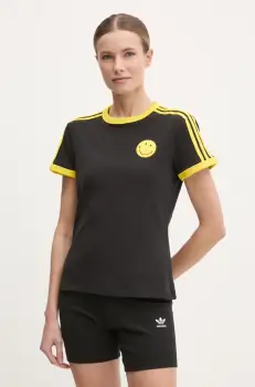 adidas Originals tricou X Smiley femei, culoarea negru, JD2738 imagine