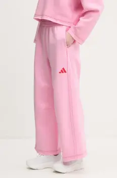 adidas pantaloni de trening ALL SZN Graphic femei, culoarea roz, neted, JJ4533 imagine