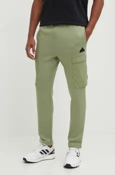 adidas pantaloni de trening City Escape culoarea verde, cu imprimeu, IV7419 imagine