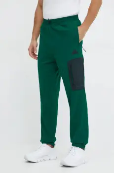 adidas pantaloni de trening City Escape culoarea verde, neted, IV7412 imagine