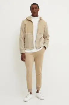 adidas pantaloni de trening culoarea bej, melanj, IY6606 imagine