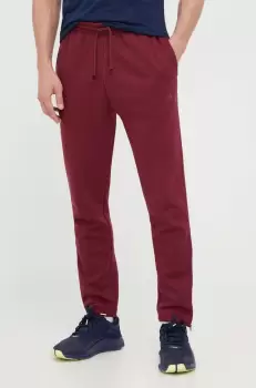 adidas pantaloni de trening culoarea bordo, neted imagine