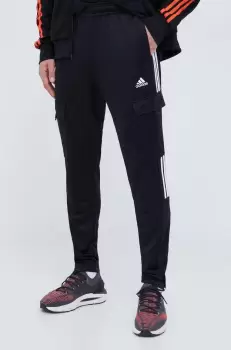 adidas pantaloni de trening culoarea negru, cu imprimeu imagine