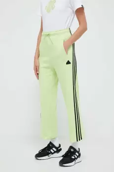 adidas pantaloni de trening culoarea verde, cu imprimeu imagine