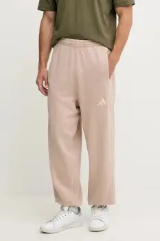 adidas pantaloni de trening din bumbac All SZN culoarea bej, cu imprimeu, JN0619 imagine