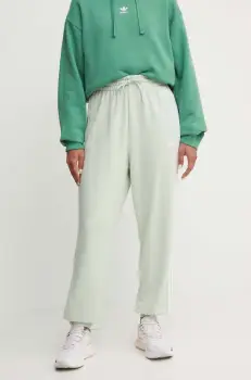 adidas pantaloni de trening din bumbac Essentials culoarea verde, modelator, IY4236 imagine