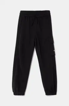 adidas pantaloni de trening din bumbac pentru copii culoarea negru, cu imprimeu, JC9754 imagine