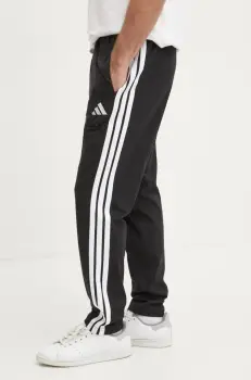 adidas pantaloni de trening Essentials culoarea negru, cu imprimeu, JE6430 imagine