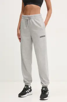 adidas pantaloni de trening Essentials Linear femei, culoarea gri, neted, JC5953 imagine