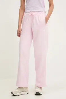adidas pantaloni de trening Essentials Small Logo Feel Cozy culoarea roz, uni, JI6053 imagine