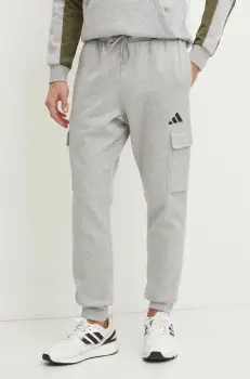 adidas pantaloni de trening Feelcozy culoarea gri, melanj, JE3823 imagine