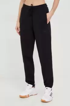 adidas pantaloni de trening femei, culoarea negru, neted imagine