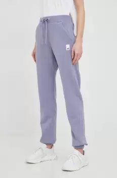 Adidas pantaloni de trening femei, culoarea violet, neted imagine