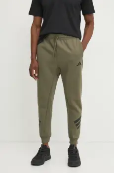 adidas pantaloni de trening Future Icons barbati, culoarea verde, neted, JD4866 imagine