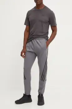 adidas pantaloni de trening Future Icons culoarea gri, cu imprimeu, IW8535 imagine