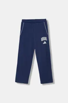 adidas pantaloni de trening pentru copii culoarea bleumarin, cu imprimeu, JM1539 imagine