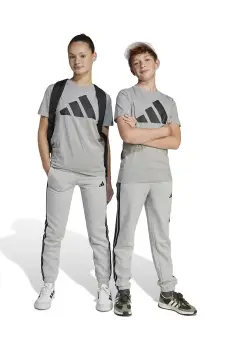 adidas pantaloni de trening pentru copii culoarea gri, cu imprimeu, JE0304 imagine