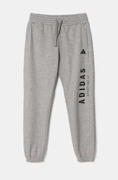 adidas pantaloni de trening pentru copii culoarea gri, melanj, JC7640 imagine