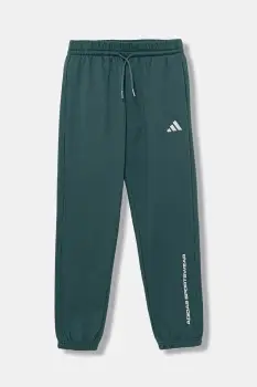 adidas pantaloni de trening pentru copii culoarea verde, cu imprimeu, KC2777 imagine