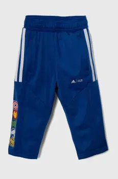 adidas pantaloni de trening pentru copii x Marvel culoarea albastru marin, cu imprimeu imagine