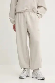 adidas pantaloni de trening Soft Lux culoarea bej, uni, KB5691 imagine