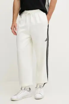 adidas pantaloni de trening Stadium culoarea bej, cu imprimeu, JX5619 imagine