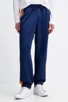 adidas pantaloni de trening Stadium culoarea bleumarin, cu imprimeu, KC0414 imagine