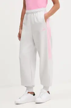 adidas pantaloni de trening Tiro 3 Stripes Fleece Pants culoarea gri, cu imprimeu, JM9070 imagine