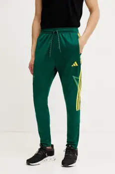 adidas pantaloni de trening Tiro barbati, culoarea verde, modelator, JC8048 imagine