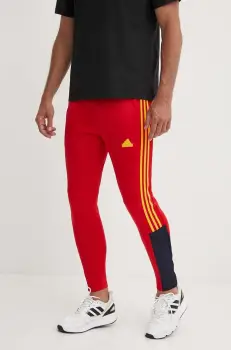 adidas pantaloni de trening Tiro culoarea rosu, cu imprimeu, IY4518 imagine