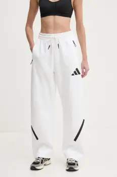 adidas pantaloni de trening Z.N.E. culoarea bej, cu imprimeu, JJ4747 imagine
