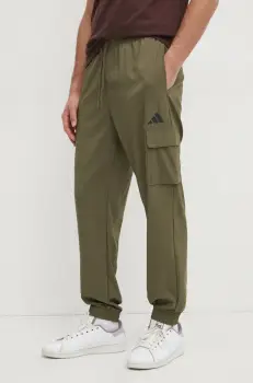 adidas pantaloni Essential barbati, culoarea verde, neted, JD1824 imagine