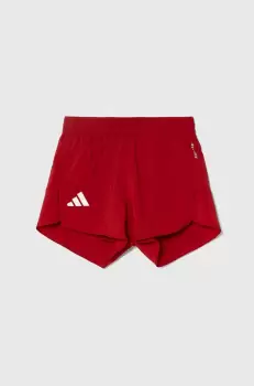 adidas pantaloni scurti copii culoarea rosu, cu imprimeu, talie reglabila imagine