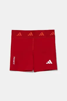 adidas pantaloni scurti copii culoarea rosu, cu imprimeu, talie reglabila, JF3749 imagine