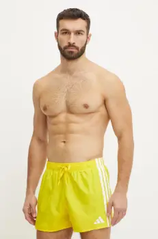 adidas pantaloni scurti de baie 3S BLD SH 3IN culoarea galben, JD4235 imagine