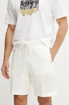 adidas pantaloni scurti din bumbac ALL SZN CB Colorblock barbati, culoarea bej, JN9483 imagine