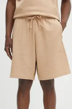 adidas pantaloni scurti din bumbac All SZN culoarea bej, JL6563 imagine