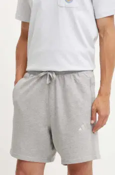 adidas pantaloni scurti din bumbac All SZN culoarea gri, melanj, IY4152 imagine