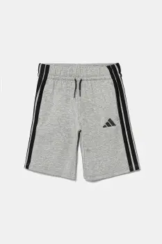 adidas pantaloni scurti din bumbac pentru copii culoarea gri, cu imprimeu, talie reglabila, JD6496 imagine