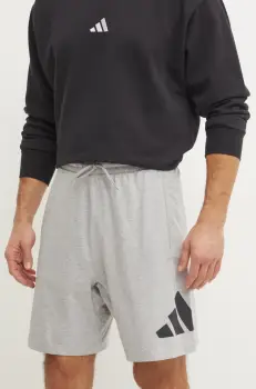 adidas pantaloni scurti Essentials barbati, culoarea gri, melanj, IS6908 imagine