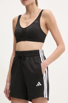 adidas pantaloni scurti Essentials femei, culoarea negru, cu imprimeu, high waist, JD0908 imagine